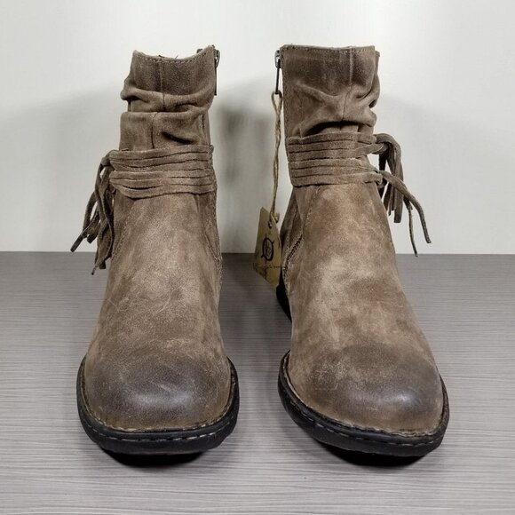 Born Cross Fringe Bootie, Brown Suede, Womens Size 10 M - Picture 2 of 11